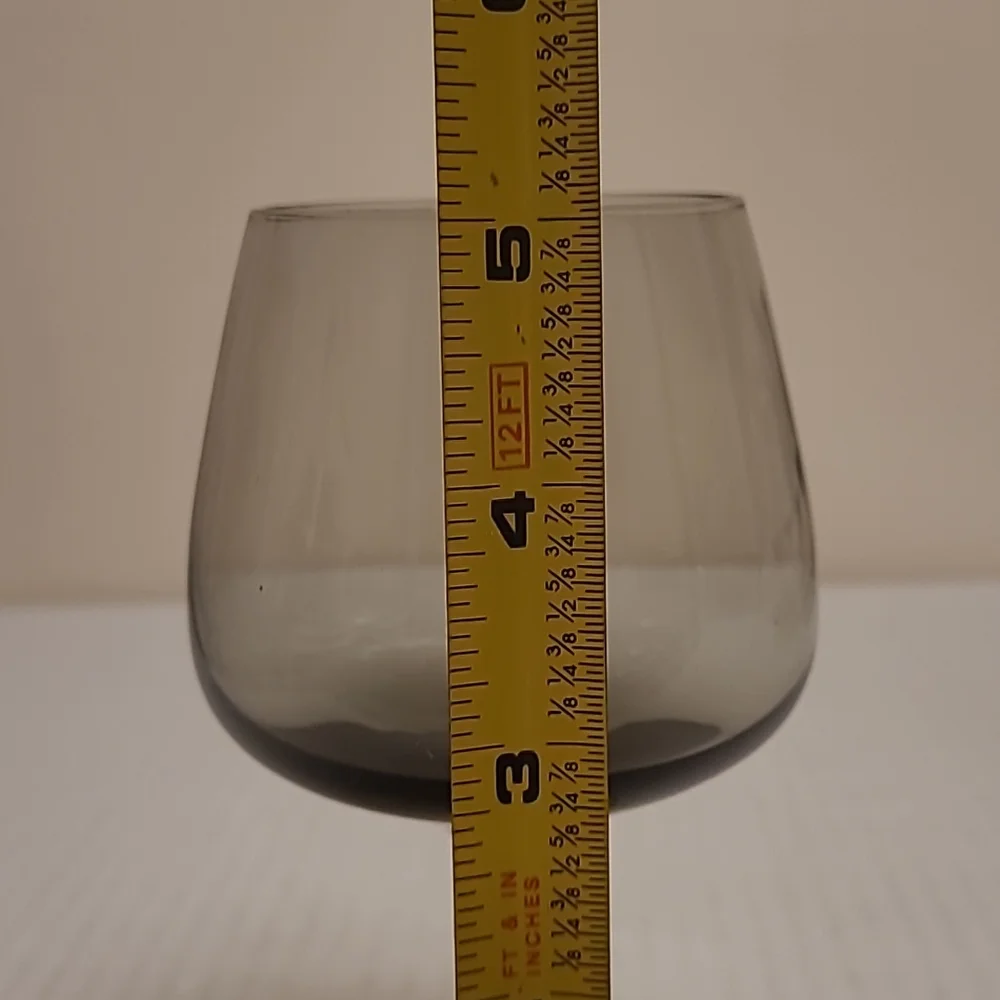 Beautiful Set of 6 Smoke Gray Stemware